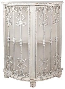 Dulap alb, din metal si lemn, aspect vintage, Bellegrille