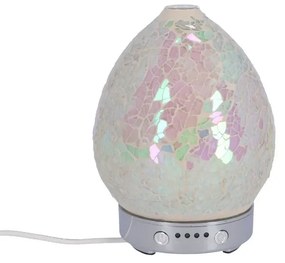 Lampa de masa cu difuzor aromaterapie Mozaic Bianco h 16 cm