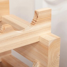 HOMCOM Suport pentru 36 sticle, etajeră pentru vin cu 3 niveluri modulare, 114×28×42,5cm, lemn natural | Aosom Romania