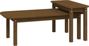 vidaXL Set măsuțe de cafea, 2 piese, maro miere, lemn masiv de pin