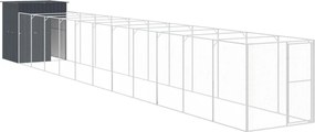 vidaXL Cușcă câine cu țarc antracit 165x1271x181 cm oțel galvanizat