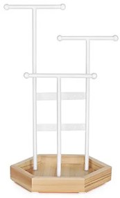 Suport bijuterii, Songmics, Natural-Alb, 20.5x18x36 cm