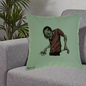 Perna Decorativa Halloween Zombie Infricosator, 40x40 cm, Verde, Husa Detasabila, Perna Inclusa, BEKZ®