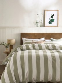 Lenjerie de pat din bumbac STRIPES alb-verde Dimensiune lenjerie de pat: 2 buc 70 x 90 cm | 200 x 220 cm