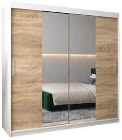 Dulap de haine 200 cm Toki 1 (alb mat + stejar sonoma). 1064932