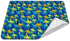 Pătură de picnic în albastru cu motiv de palmier Lăţime: 150 cm | Lungime: 200 cm