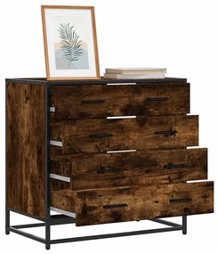 vidaXL Dulap cu sertar, stejar fumuriu, 70x41x70 cm, lemn prelucrat