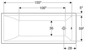 Cada baie dreptunghiulara Geberit Selnova Square 170x70 cm