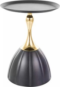 Masuta cafea PIANA, negru/auriu, metal, 38x50 cm
