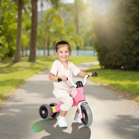 AIYAPLAY Bicicletă fără pedale bebeluși 1-3 ani până la 20 kg, bicicletă pentru copii fără pedale, 3 roți silențioase, 69 x 40 x 49 cm, roz | Aosom Romania