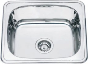 Chiuveta inox Inter Ceramic cu o cuva fara picurator finisaj inox lucios 48x42 cm