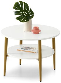 Măsuță de cafea Randolf S (lemn alb + auriu). Promo -6%. 1111689