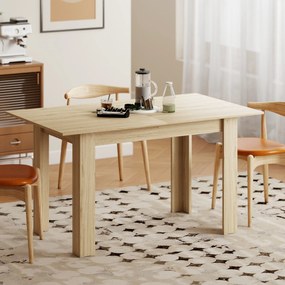 HOMCOM Masa extensibilă, 140-180 cm, finisaj lemn natural, pentru 6-8 persoane | Aosom Romania