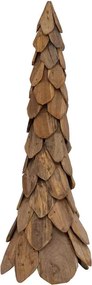 vidaXL Brad de Crăciun cu suport Maro 111 cm Lemn masiv de tec