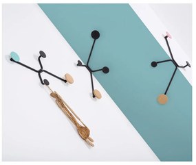 Cuier de perete Gazzda Hook, detaliu verde mentolat, negru