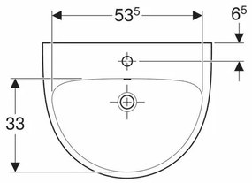 Lavoar suspendat Geberit Selnova 60 cm cu orificiu baterie