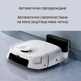 Robot aspirator Tecbot M1, Li-ion 5200 mAh, 4000 Pa, 0.5 l, HEPA, Wi-Fi, Autonomie pana la 160 min, Mop cu mop cu auto-curatare, Alb