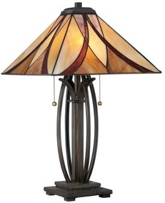 Elstead QZ-ASHEVILLE-TL - Lampă de masă Tiffany ASHEVILLE 2xE27/60W/230V