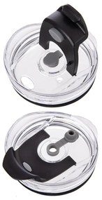 Cană termos neagră cu pai 1,2 l Termo – Orion