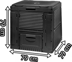 Composter electronic, fără bază, 470 l, negru