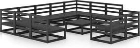 vidaXL Set mobilier de grădină, 12 piese, lemn masiv de pin