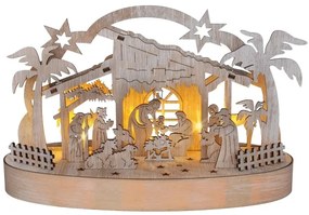 Decorațiune LED de Crăciun Solight 1v275 LED/2xAA/alb cald scena nașterii