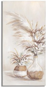 Tablou decorativ multicolor din lemn de Pin si panza, 60x2,8x120 cm, Kiukku Mauro Ferretti