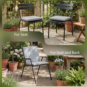 Outsunny Set de 2 perne pentru scaune de grădină, perne rotunde 50 x 50 cm, spumă cu densitate înaltă, antiderapante 50x50 cm gri | Aosom Romania