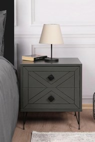 Noptiera Glynn Nightstand, Crem, 40x55x50 cm