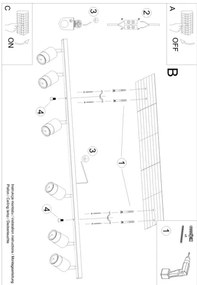 Spot NERO 6xGU10/40W/230V negru/auriu Sollux SL.1073