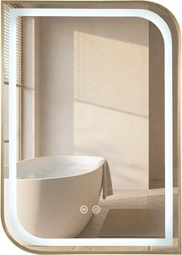Oglindă LED ZONE 70X50 BRUSH GOLD