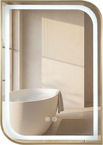 Oglindă LED ZONE 70X50 BRUSH GOLD