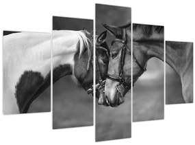 Tablou - Cai îndrăgostiți,alb-negru (150x105 cm)