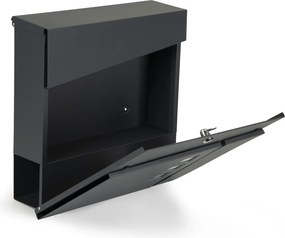 Cutie poștală din oțel galvanizat cu suport pentru ziare antracit