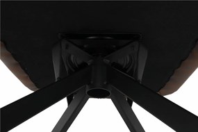 Fotoliu de design rotativ, maro ţesătură cu efect de piele întoarsă/negru, KOMODO