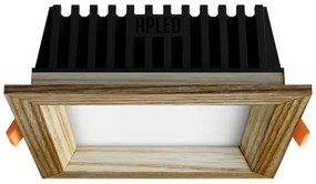 Corp de iluminat LED încastrat SQUARE LED/6W/230V 4000K 12x12 cm lemn masiv frasin APLED