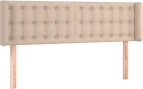 vidaXL Tăblie pat cu aripioare cappuccino 147x16x78/88cm piele eco