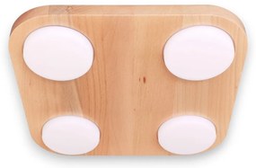 Plafoniera LED rustica fabricata manual din lemn OKIO 4L