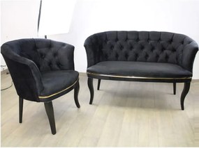 Set canapea Milano Relax 2+1, Homs textil negru