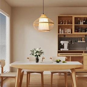 Lustră pe cablu Immax 08256L PINCHOS 1xE27/40W/230V d. 40 cm bambus