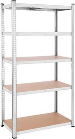Raft Songmics, 5 rafturi, 50 x 100 x 200 cm, Silver, GLR050E01