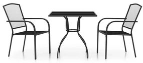 3187965 vidaXL Set de masă grădină, 3 piese, antracit, oțel
