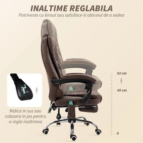 Vinsetto Scaun Birou Masaj – inclinabil, incalzire &amp; 6 Vibratii | Aosom Romania