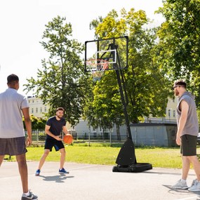 SPORTNOW Cos si suport de baschet reglabil pe inaltime cu panou robust si baza ponderata, portabil pe roti, 2,4-2,9 m | Aosom Romania