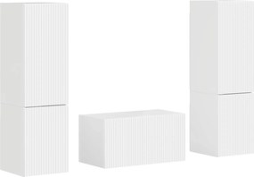 vidaXL Set comodă TV 5 pcs Alb lucios Lemn compozit