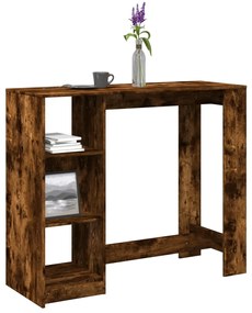 vidaXL Masă de bar cu raft stejar fumuriu 124x46x103,5cm lemn compozit