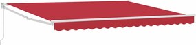 vidaXL Copertină retractabilă manuală Roșu 400 × 300 cm