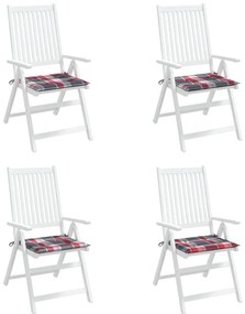 Perne scaun gradina 4 buc. rosu model carouri 50x50x3 cm textil 4, model rosu carouri, 50 x 50 x 3 cm