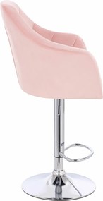 HR830CW Scaun Roz Pudra Catifea cu Bază Cromata