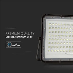 Proiector LED solar de exterior LED/20W/3,2V 4000K negru + telecomandă